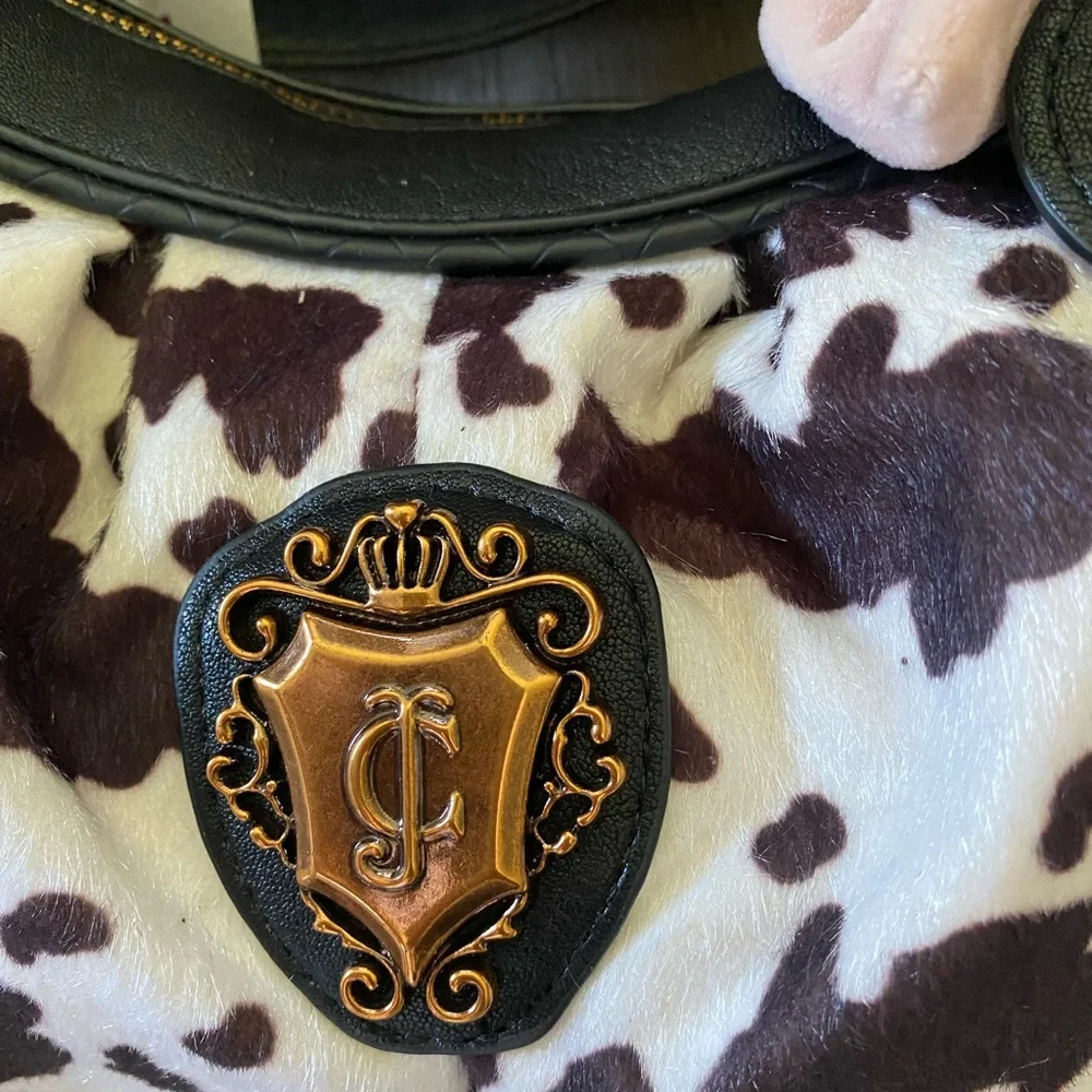 Juicy Couture Romance Cow Hobo Purse - Black & White
